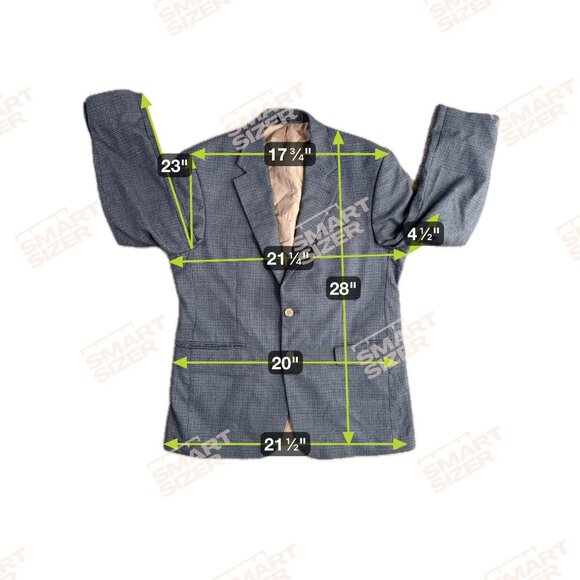 Ralph Lauren Mens Houndstooth Blazer‎ 40R Wool Gray Blue Checkered 2 Button Prep - Picture 2 of 7